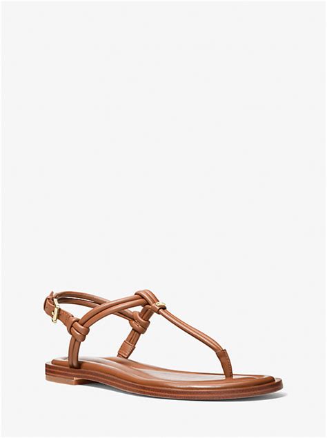 michael kors patent leather t sandal with shoelace|Astra Leather T.